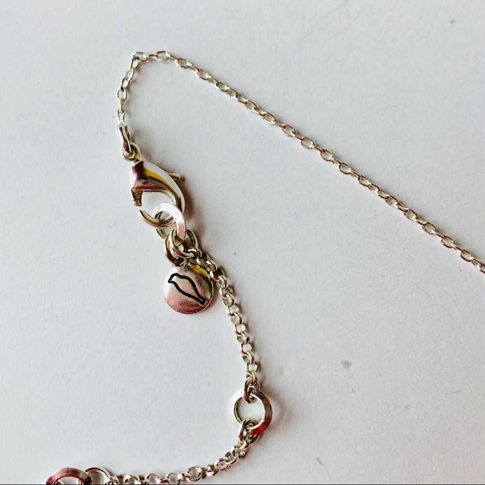 Silver Tone Geometric Interlocking Circle Necklace - image 4